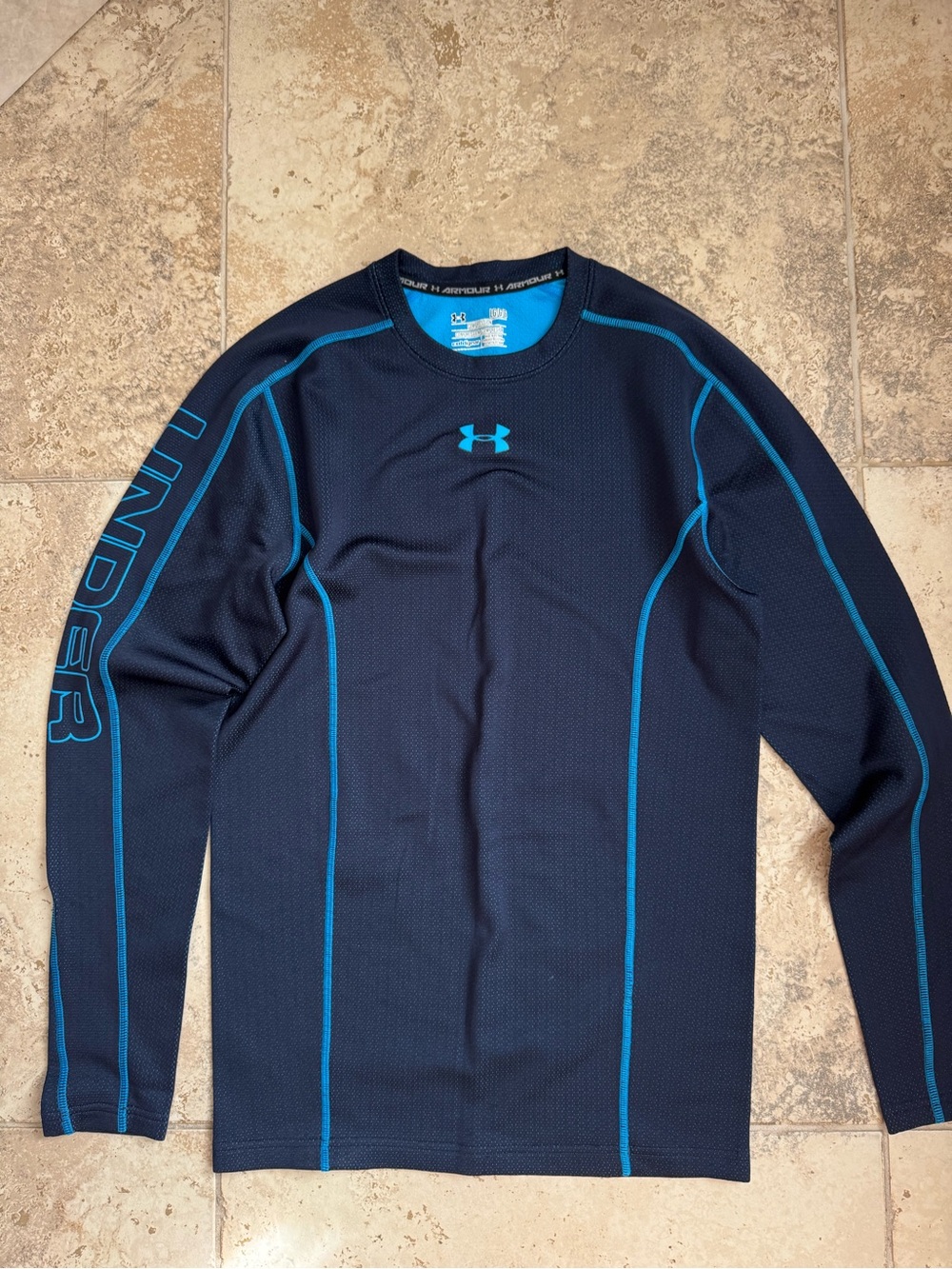 Under Armour Navy Crew with Bright Blue Accents
